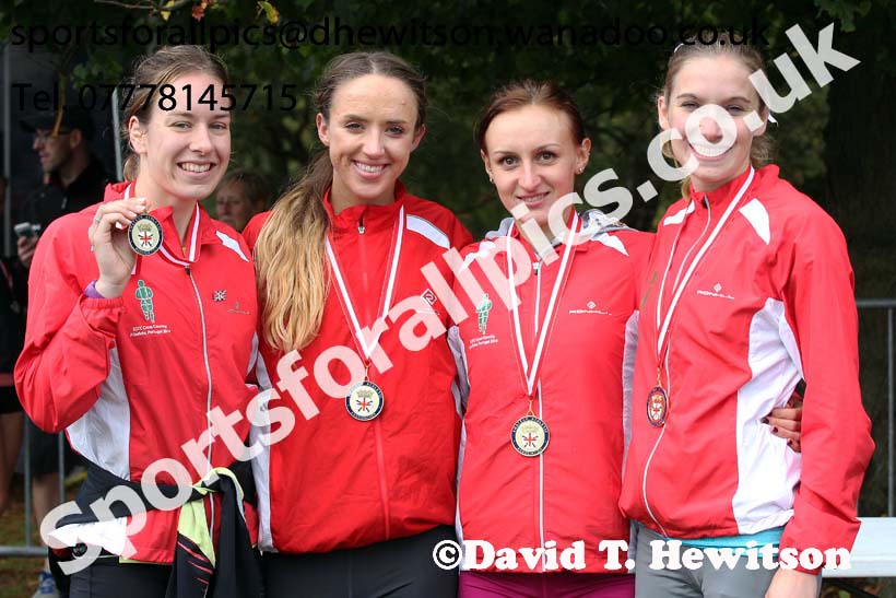 Aldershot Farnham and District winners of the womens 4 stage road relay, English National 6 and 4 Stage Road Relays, Sutton Park, Birmingham. Photo: David T. Hewitson/Sports for All Pics
